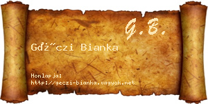 Géczi Bianka névjegykártya