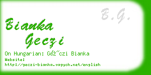 bianka geczi business card